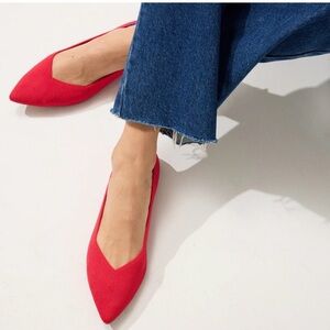 Rothy’s Red Flame pointy flats